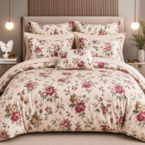VANORA Premium Bedsheet Set – Double Bed (218×240 cm) with 2 Pillow Covers