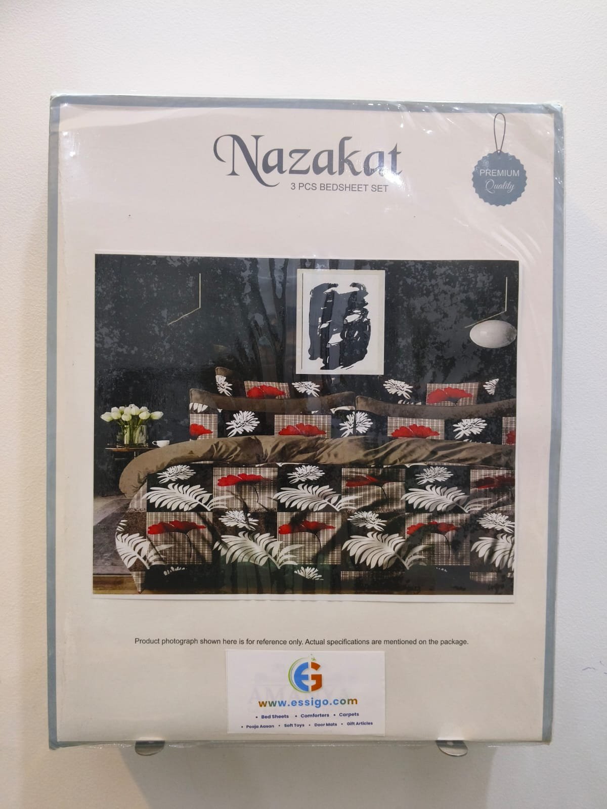 Nazakat 3 Piece Double Bedsheet Set with 2 Pillow Covers | 230 × 250 cm - Image 2